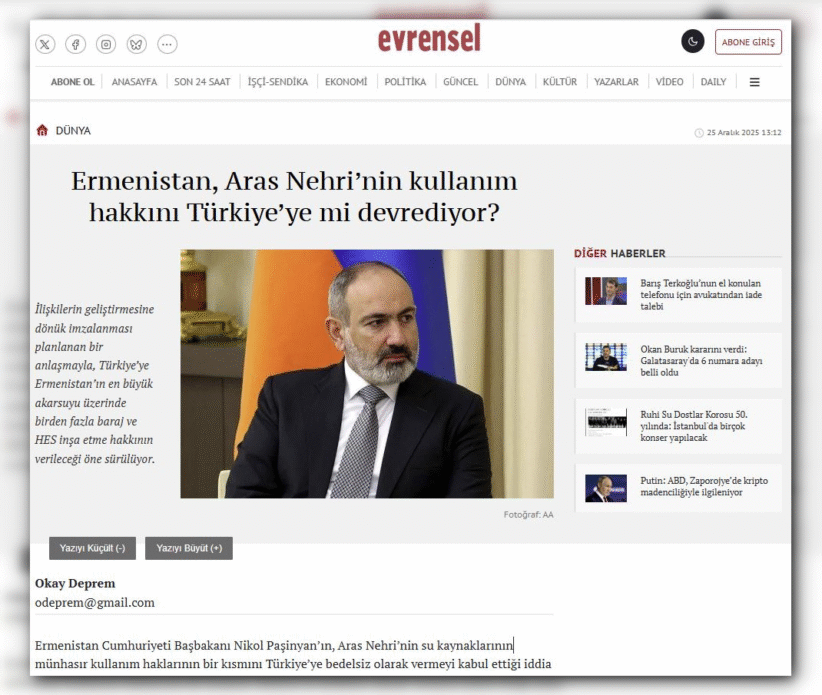 статья турецкого СМИ